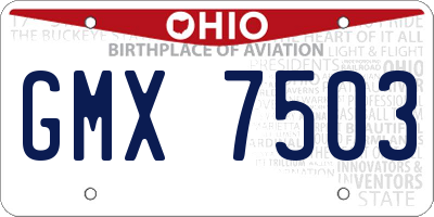 OH license plate GMX7503