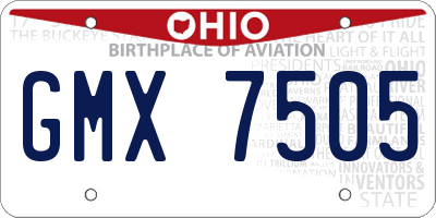 OH license plate GMX7505