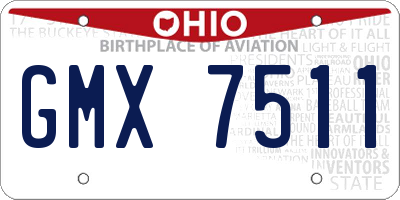 OH license plate GMX7511