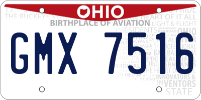 OH license plate GMX7516
