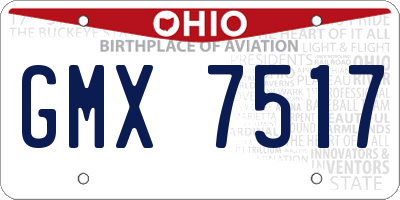 OH license plate GMX7517