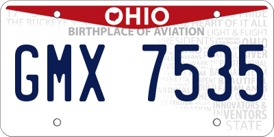 OH license plate GMX7535