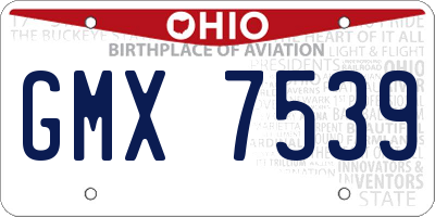 OH license plate GMX7539