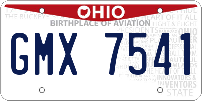 OH license plate GMX7541