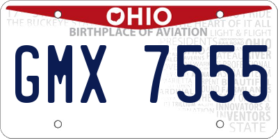 OH license plate GMX7555