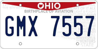 OH license plate GMX7557