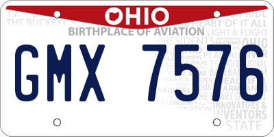OH license plate GMX7576