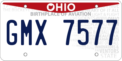 OH license plate GMX7577