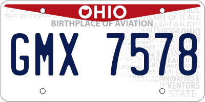 OH license plate GMX7578
