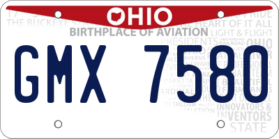 OH license plate GMX7580