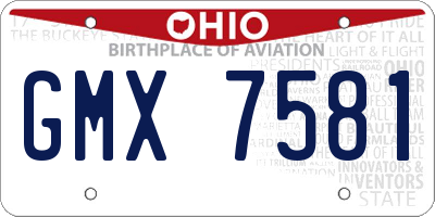 OH license plate GMX7581