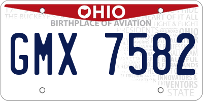 OH license plate GMX7582