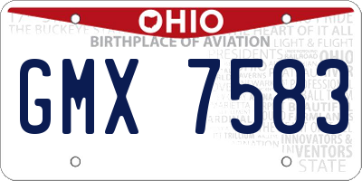 OH license plate GMX7583