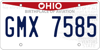 OH license plate GMX7585