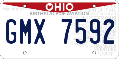 OH license plate GMX7592