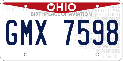 OH license plate GMX7598