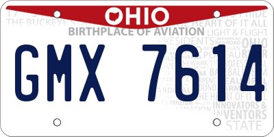 OH license plate GMX7614