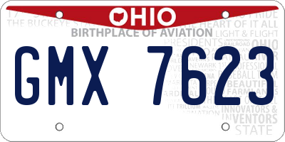 OH license plate GMX7623