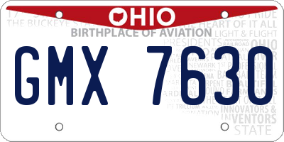 OH license plate GMX7630