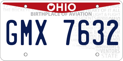 OH license plate GMX7632