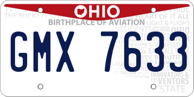 OH license plate GMX7633