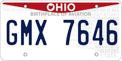 OH license plate GMX7646