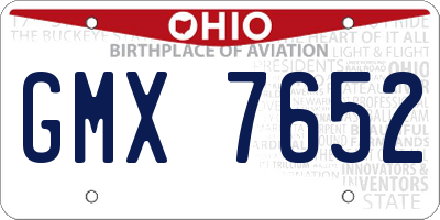 OH license plate GMX7652