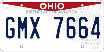 OH license plate GMX7664