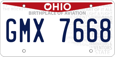 OH license plate GMX7668