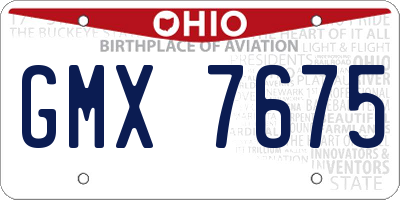 OH license plate GMX7675
