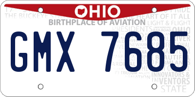 OH license plate GMX7685
