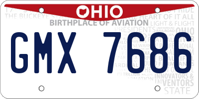 OH license plate GMX7686