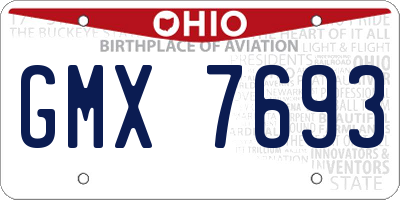 OH license plate GMX7693