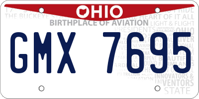 OH license plate GMX7695