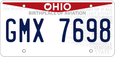 OH license plate GMX7698