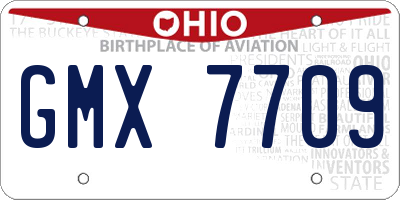 OH license plate GMX7709