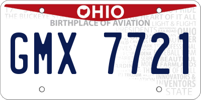 OH license plate GMX7721
