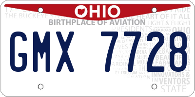 OH license plate GMX7728