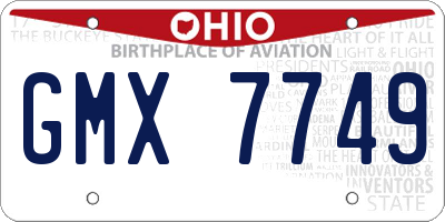 OH license plate GMX7749