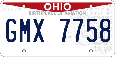 OH license plate GMX7758