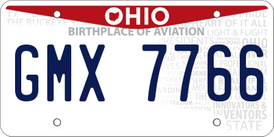 OH license plate GMX7766