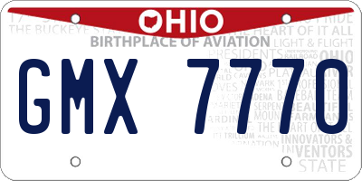 OH license plate GMX7770
