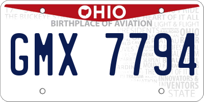 OH license plate GMX7794
