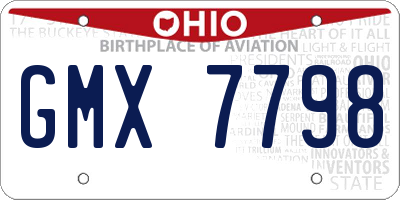 OH license plate GMX7798