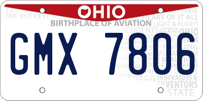 OH license plate GMX7806