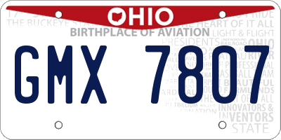 OH license plate GMX7807