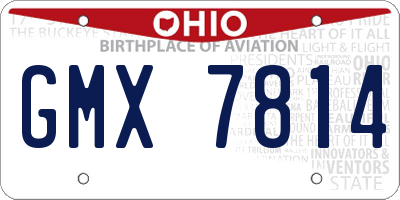 OH license plate GMX7814