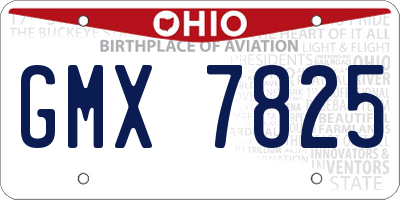 OH license plate GMX7825