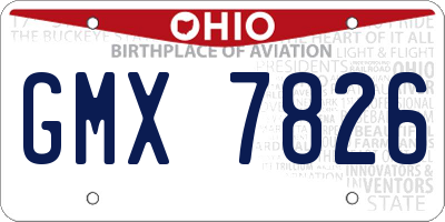 OH license plate GMX7826