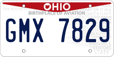 OH license plate GMX7829